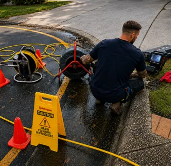 Burst drain pipe being repaired in Wentworthville
